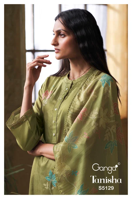 Tanisha 5129 By Ganga Cotton Satin Printed Plazzo Salwar Kameez 